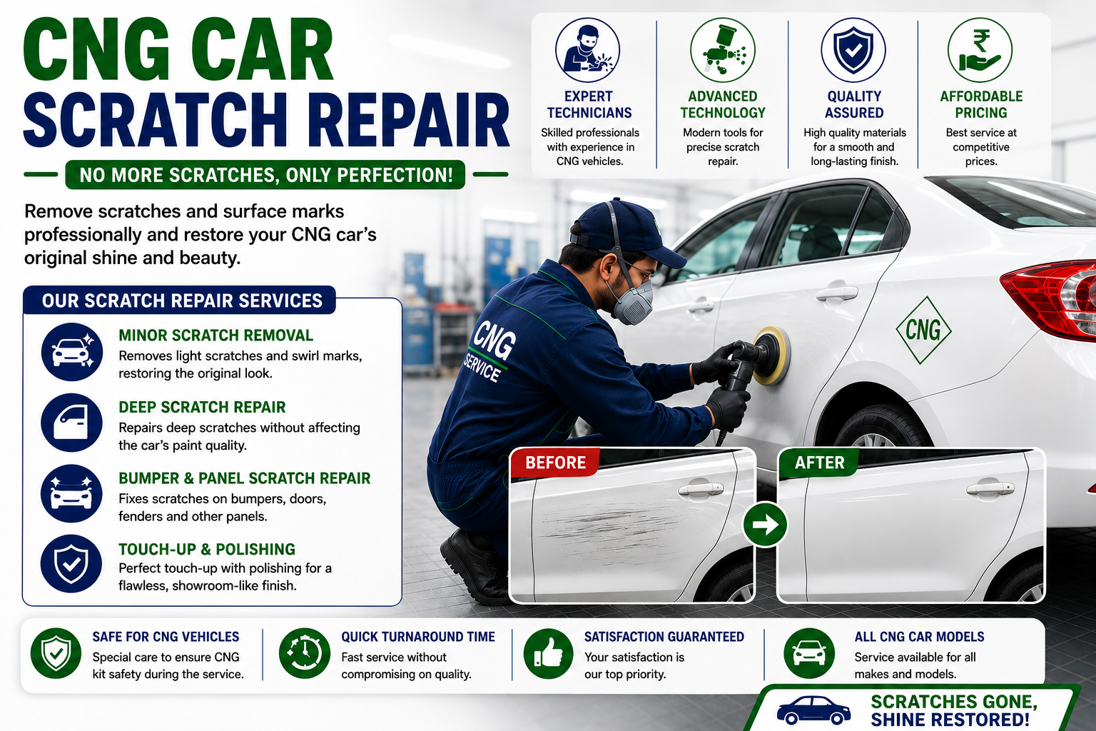 CNG Car Scratch Repair in Baramati, Solapur, Pune